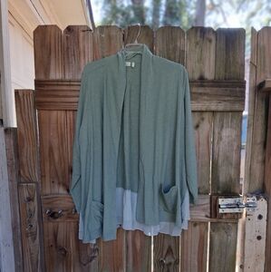 Elegant Green Women's Sweater Jacket